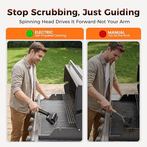 Electric Grill Brush, High Torque Rechargeable BBQ Grill Griddle Cleaner