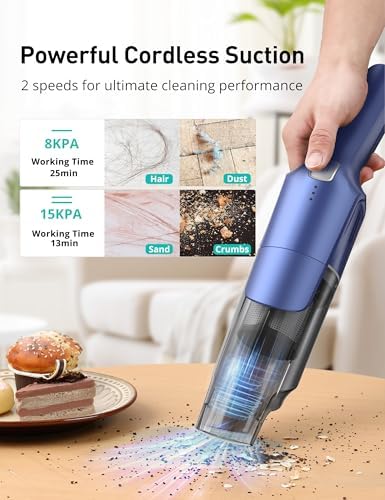 Hand Held Vacuum Cordless 24KPa, Lightweight for Pet Hair and Home