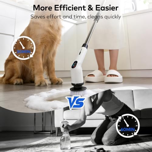 Electric Spin Scrubber, Cordless Cleaning Brush with 7 Brush Heads