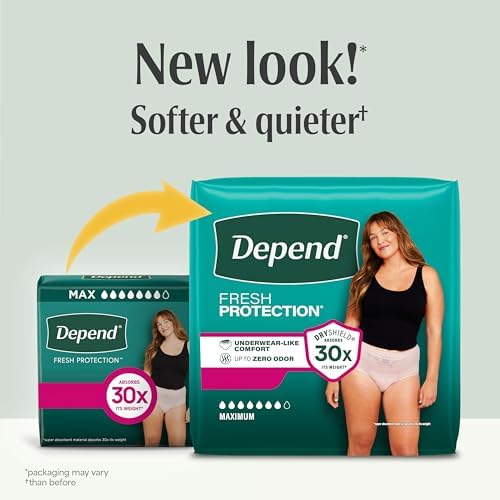 Fresh Protection Adult Diapers for Women, Large, 72 Count