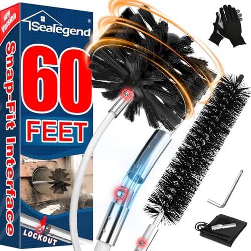 60Ft Dryer Vent Cleaner Kit - FlexibleLint Remover