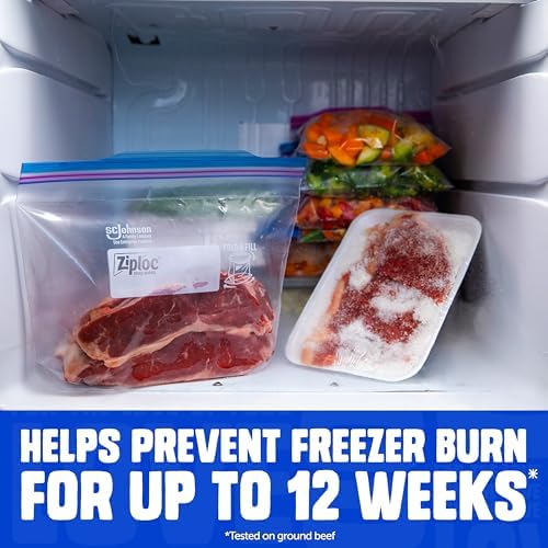 Gallon Freezer Bags, Food Storage, 132 Total Bags (66 Count, 2-Pack)