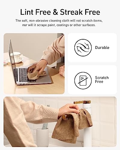 Microfiber Cleaning Cloth Roll- 75 Sheets, 12" x 12" (Tan)