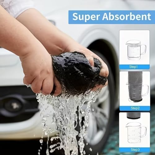 1300GSM Microfiber Car Drying Towel, Double-Twist Loop, Ultra-Absorbent, Quick-Dry, Lint- & Streak-Free, Scratch-Safe, for Car Wash & Detailing (1 Pack) (Dark Grey, 24" x 36")