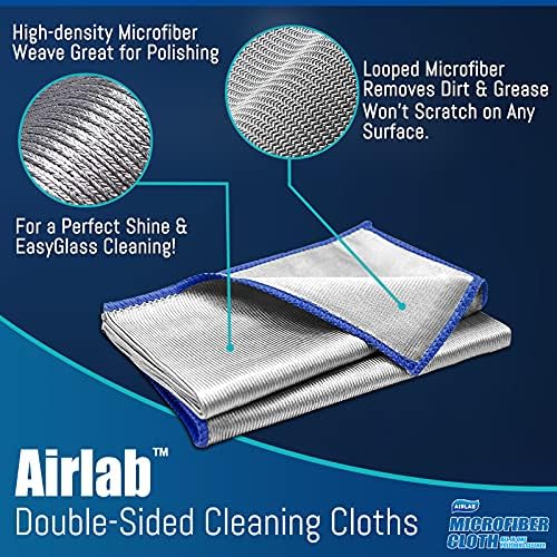 Glass Polishing Streak Free Miracle Cleaning Cloth, Silver-Orange Blue