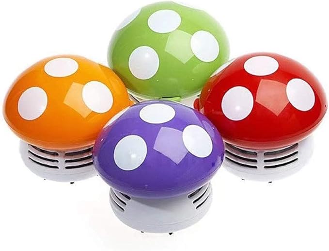 Aliotech Mini Cute Table Dust Vacuum Cleaner Mushroom Shaped Portable Corner Desk Vacuum Sweepers Mini Cute Vacuum Cleaner Dust Sweeper(Purple)