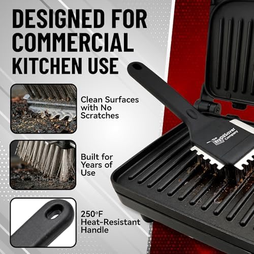 Panini Grill Brush Cleaner, Heavy Duty 3-in-1 Stainless Steel Scraper Tool