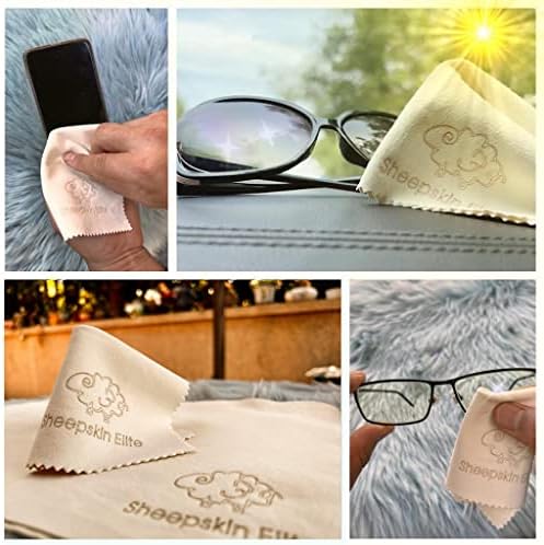 Natural Chamois Leather Eyeglass Cleaning Cloth Camera Lens Cleaning Cloths Screen Cleaning Cloth Glasses Cleaning Cloth Tablets Cloth Chamois Cleaning Cloths for Eyeglasses (4 Packs, Small)
