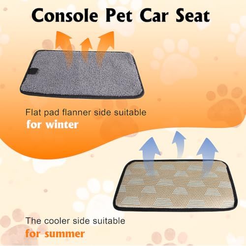 Console Dog Car Seat 2 in 1 Portable Dogs Armrest Booster Seat with Safety Belt & Pets Backpack for Small Dog/Cat