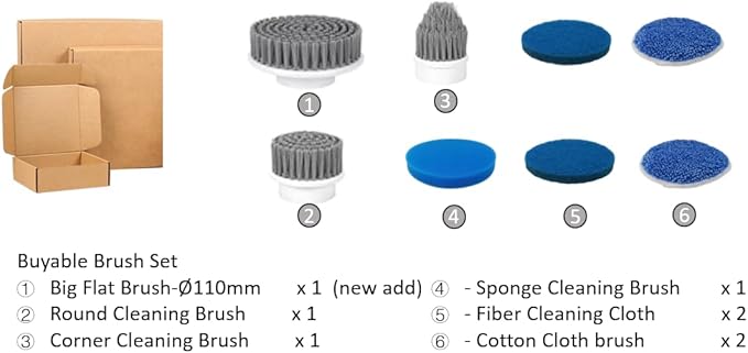 Electric Spin Scrubber Brush Set, Full-Body IPX7 Waterproof Cordless Electric Spin Brush with Power LCD Display, Cordless Electric Bathroom Cleaning Brush with 8 Brush Heads