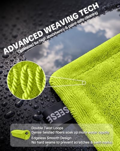 Microfiber Car Drying Towel: 1400 GSM Ultra Absorbent, 24" x 36"