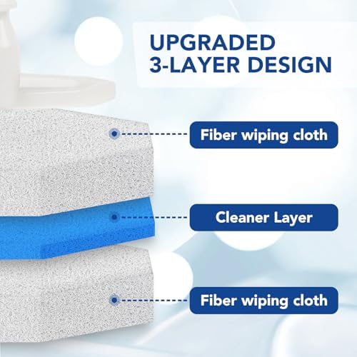 50 Count Toilet Wand Refills for Clorox, 5X Cleaning Power Toilet Bowl Wand Refills - No Falling Apart, Easy and Effective Bathroom Cleaning