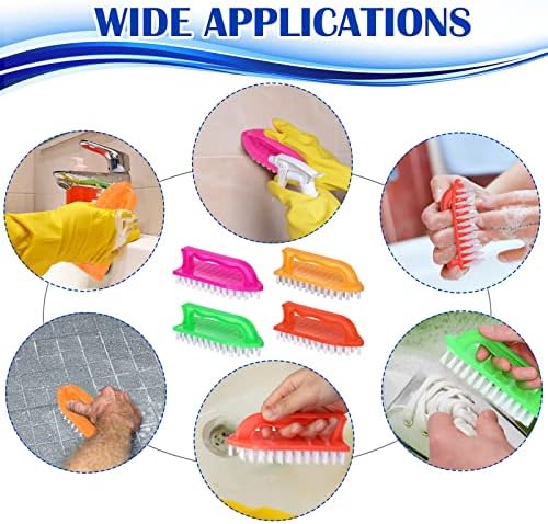 24 Pack Scrub Brushes Stiff Bristles, Comfort Grip Cleaning Tool