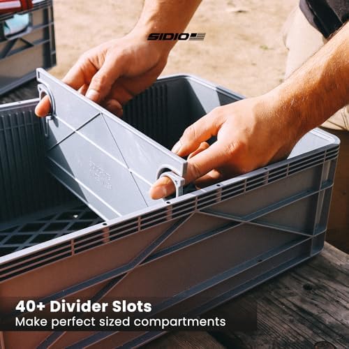 Basic Pack, Heavy Duty Stackable Storage Bins with Dividers, Black