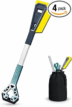 ICEGEAR PRO 4-in-1 Aluminum Snow Shovel & Ice Scraper – Heavy Duty Car Ice Remover Tool for Truck, SUV & Van – Windshiel