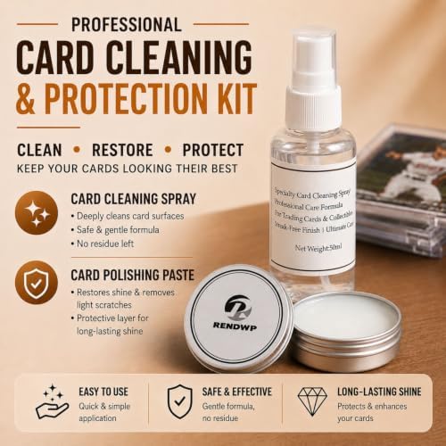 17-in-1 in Box Professional Card Cleaning & Polishing Kit – Complete Restoration, Flattening & Scratch Repair for PSA, Sports & Trading Cards with Fixing Jig & Swab and Polish Compound