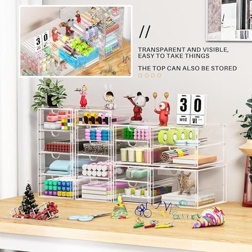 Acrylic16-Drawer Storage & Makeup Organizer for Desk
