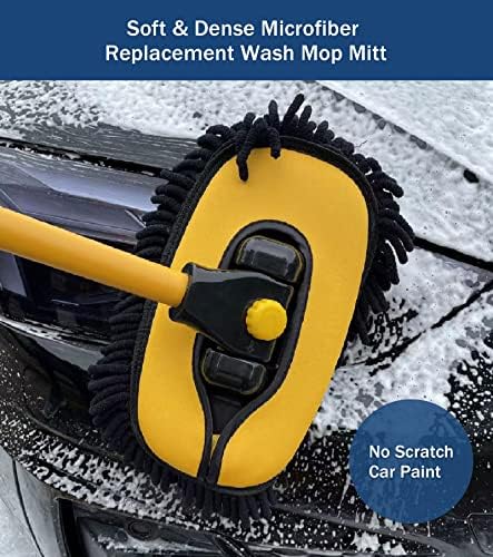 YeewayVeh Car Wash Brush Replacement Cover, Microfiber Mop, Yellow