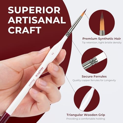 18 PCS Miniature Paint Brushes, Micro Model Detail Paint Brush Set