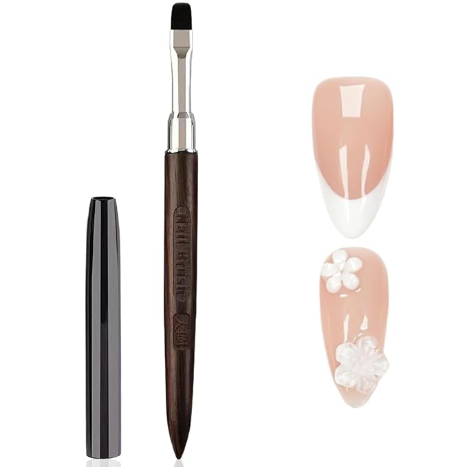Nail Art Clean Up Brushes, Oval Nail Cleanup Brush, Gel Nails Brushes, Acetone Manicure Brush for Nails Art Design Painting and Cleaning Polish Mistake on the Cuticles for DIY & Salon Use