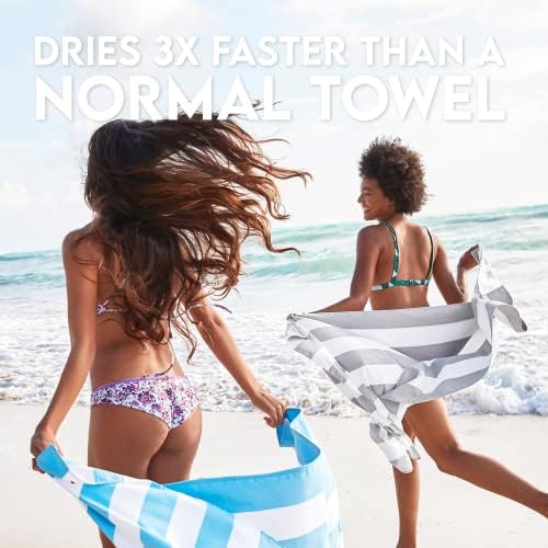 Beach Towel - Quick Dry, Sand Free - Compact, Lightweight - 100% Recycled - Includes Bag - Cabana Light - Lombok Lilac - Large (160x90cm, 63x35)