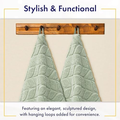 Luxury 100% Cotton Decorative Bath Towel Set, Ultra Soft - Eucalyptus Green