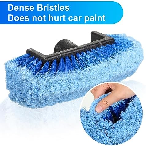 2 Pcs Car Wash Brush Heads Soft Bristle Flow Thru,10 Inch,Blue