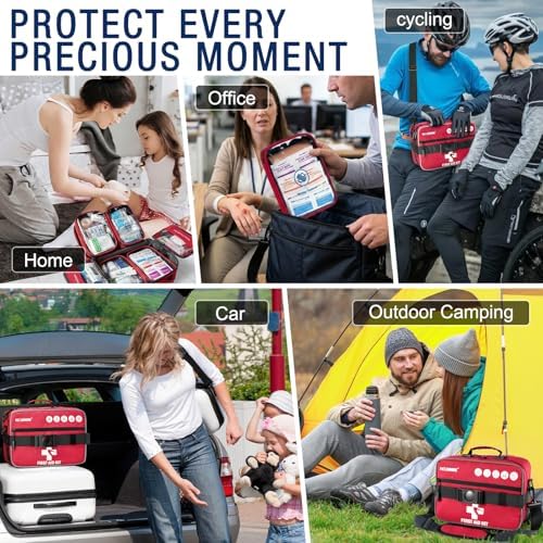 527 Pieces First Aid Kit for Home, Car, Travel, 6-in-1 Detachable Modular