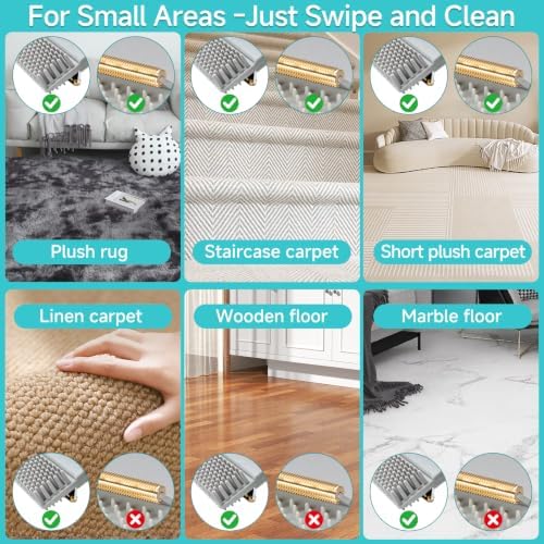 Carpet Rake for Pet Hair Removal Tool,Reusable Pet Hair Remover Broom Blue