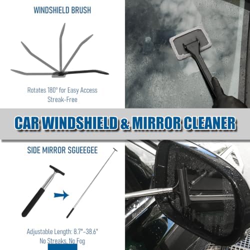 45Pcs Car Cleaning Kit, Car Interior Detailing Kit, 8000Pa Corded Handheld Car Vacuum, Car Detailing Brushes, Car Duster, Windshield Cleaner Tool, Car Cleaning Supplies, Car Accessories, Gifts for Men