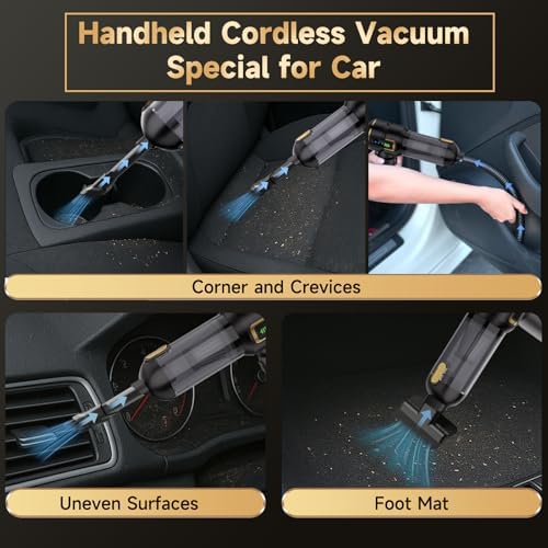 Car Vacuum Cleaner Cordless,27000PA High Power Mini Vacuum Cleaner