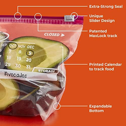 Calendar Slider Storage Bags, Half Gallon Size, 4pk, 32ct (128 Total)