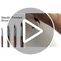 Watercolor Brushes Professional, 4Pcs Extended Needle Point Brushes Synthetic Extra Long Pinhead Brush with Sable Body for Fine Detailing - Watercolor Acrylic Gouache Inks Painting