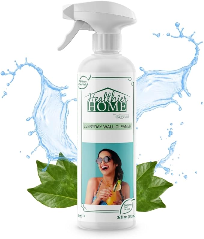 CHOMP! Painted Wall Cleaner Spray: Healthier Home 5-Minute CleanWalls 4-in-1 Multipurpose, Ceiling and Baseboard Cleaning - Dirt, Dust, Odor and Stain Remover - 32 Oz (Summer Sun Scent)