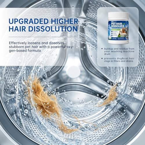 Pet Hair Dissolver for Washing Machine, Dog & Cat Hair Remover 500g