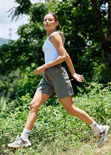 Women's 5''/ 7'' Hiking Cargo Shorts Lightweight Quick Dry Golf Athletic Summer Casual Shorts Zipper Pockets