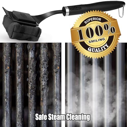 SteamWizards Grill Brush Bristle Free Outdoor 17” No-Wire Cleaning