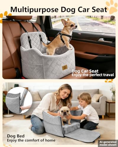 Dog Car Seats for Small Dogs Up to 35lb, Dog Bed for Car Fits Home, Outdoor