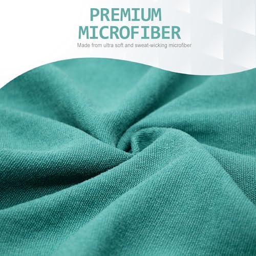 2 Pack Hot Yoga Towel with Grip Dot, Non Slip Yoga Mat Towe Sweat Absorbent Towel for Hot Yoga,Bikram, Pilates and Fitness 72" x 24", Dark Cyan/Steel Blue