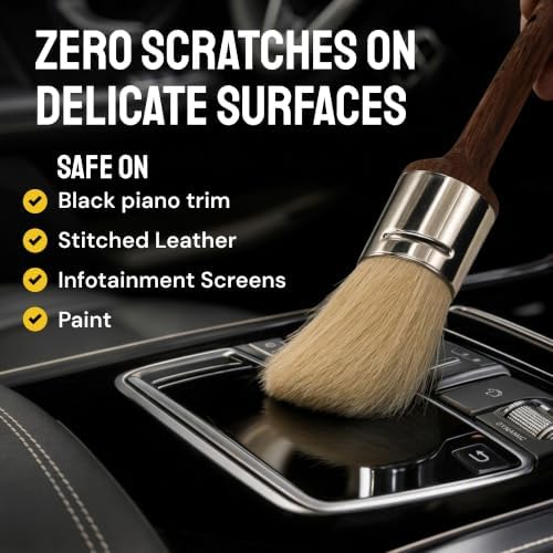 Premium Car Detailing Brush Set 3-pc, Detailing Kit Interior