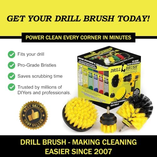 Drill Brush Attachment Set for Bathroom, Tile & Grout Cleaning