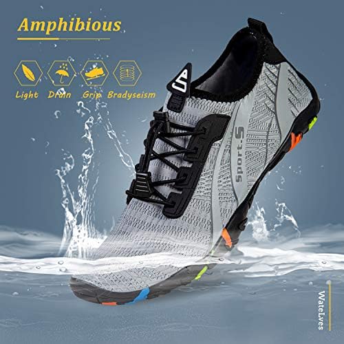Water Shoes Mens Womens Beach Swim Shoes Quick-Dry Aqua Socks Pool Shoes for Surf Yoga Water Aerobics
