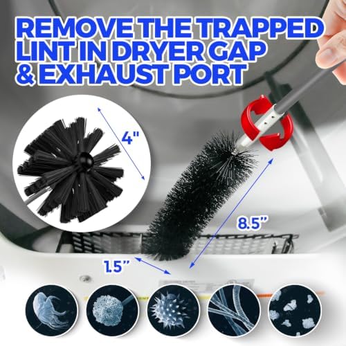 Dryer Vent Cleaner Kit - 15Ft Flexible Lint Brush for Deep Cleaning