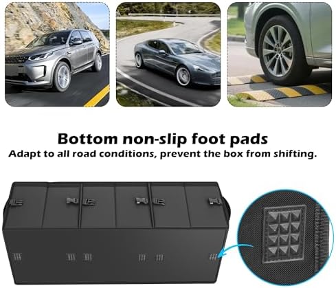 Car Trunk Organizer, 3 Compartment Collapsible Trunk Storage