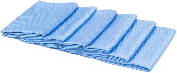 The Rag Company - Diamond Weave Glass & Window - Detailing Towels to Polish Mirrors & Chrome, Snakeskin Like Texture, Li