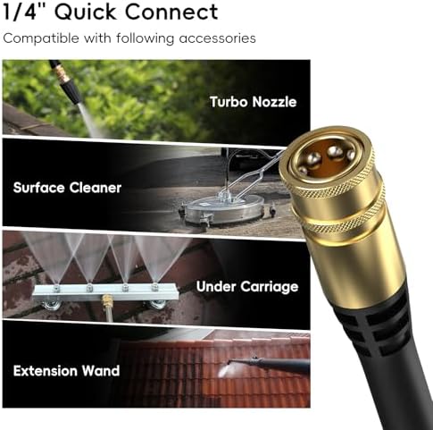 2026 Upgraded Pressure Washer, Portable Power Washer, 4 Quick-Connect Nozzles, High Pressure Cleaner for Car Washing, Driveway, Patio, Deck, Bright Green