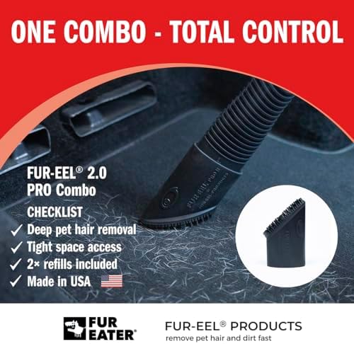 PRO 2.0 Pet Hair Vacuum Attachment, Pet Hair Remover 2 Rubber Heads