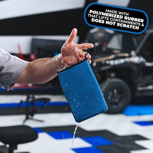 Ultra Clay Decontamination Mitt - Easy to Use; Effective Cleaning & Release of Paint Contaminants; Increase Wax & Sealant Bond; Enhance Gloss &Color Depth; Fine Grade (8.7"x5.7")