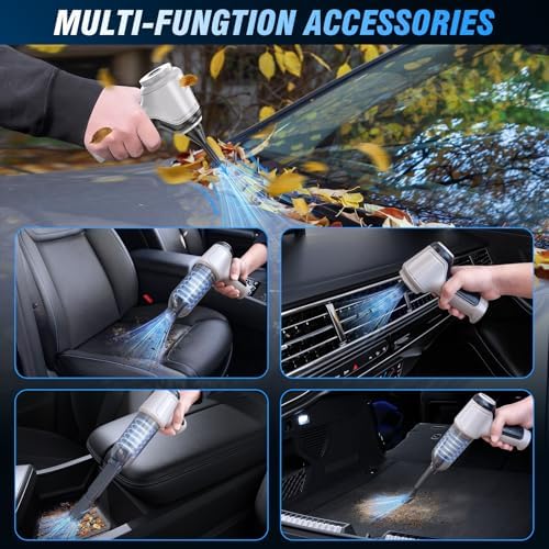 Car Vacuum Cleaner Cordless Rechargeable, Portable Vacuum for Kitchen