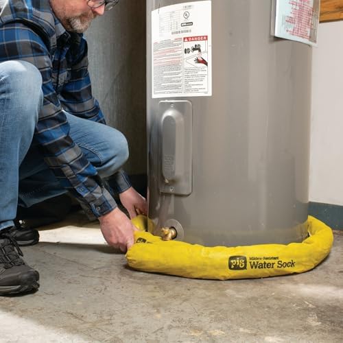 Mildew-Resistant Absorbent Sock | Water Absorbing Snake | 3" W x 4' L | Absorbs up to 1 gal per Sock | 4 Count | PM50156